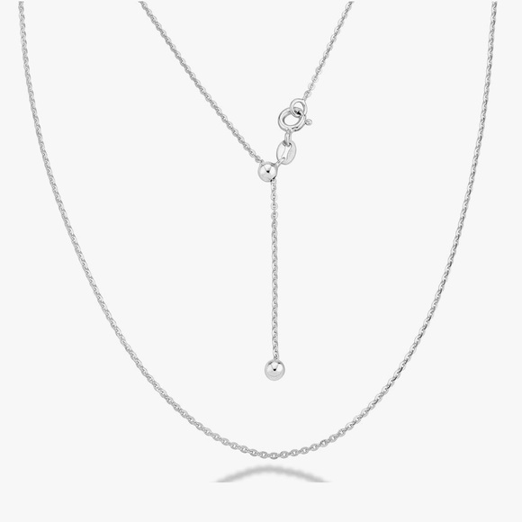 Italian 925 Sterling Silver Adjustable Thin Bolo Cable Chain Necklace - Picture 1 of 10